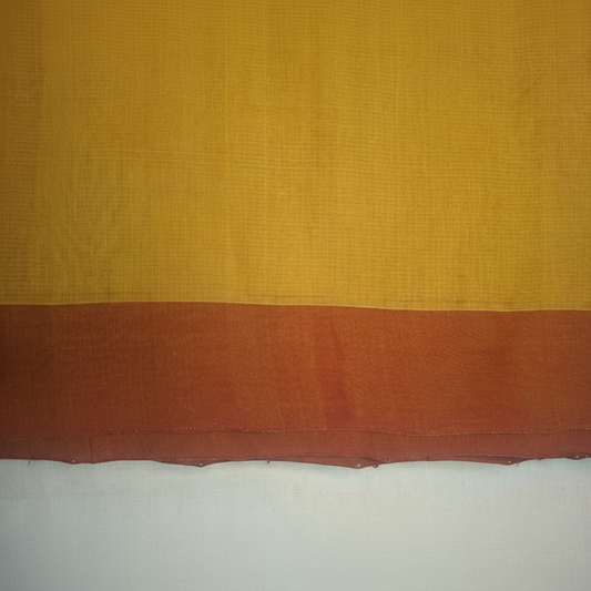 Yellow with red border Mangalagiri Cotton