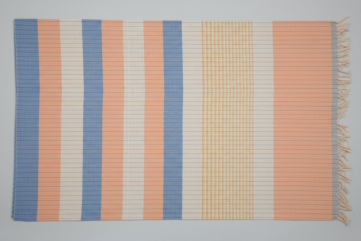 Orange Checks Mangalagiri Cotton