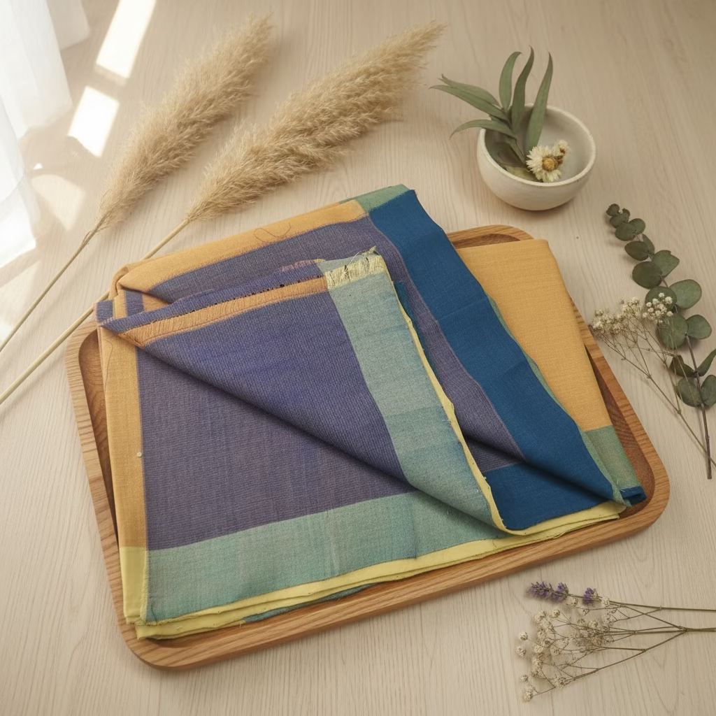 Earthy brown with dual border Mangalagiri Cotton