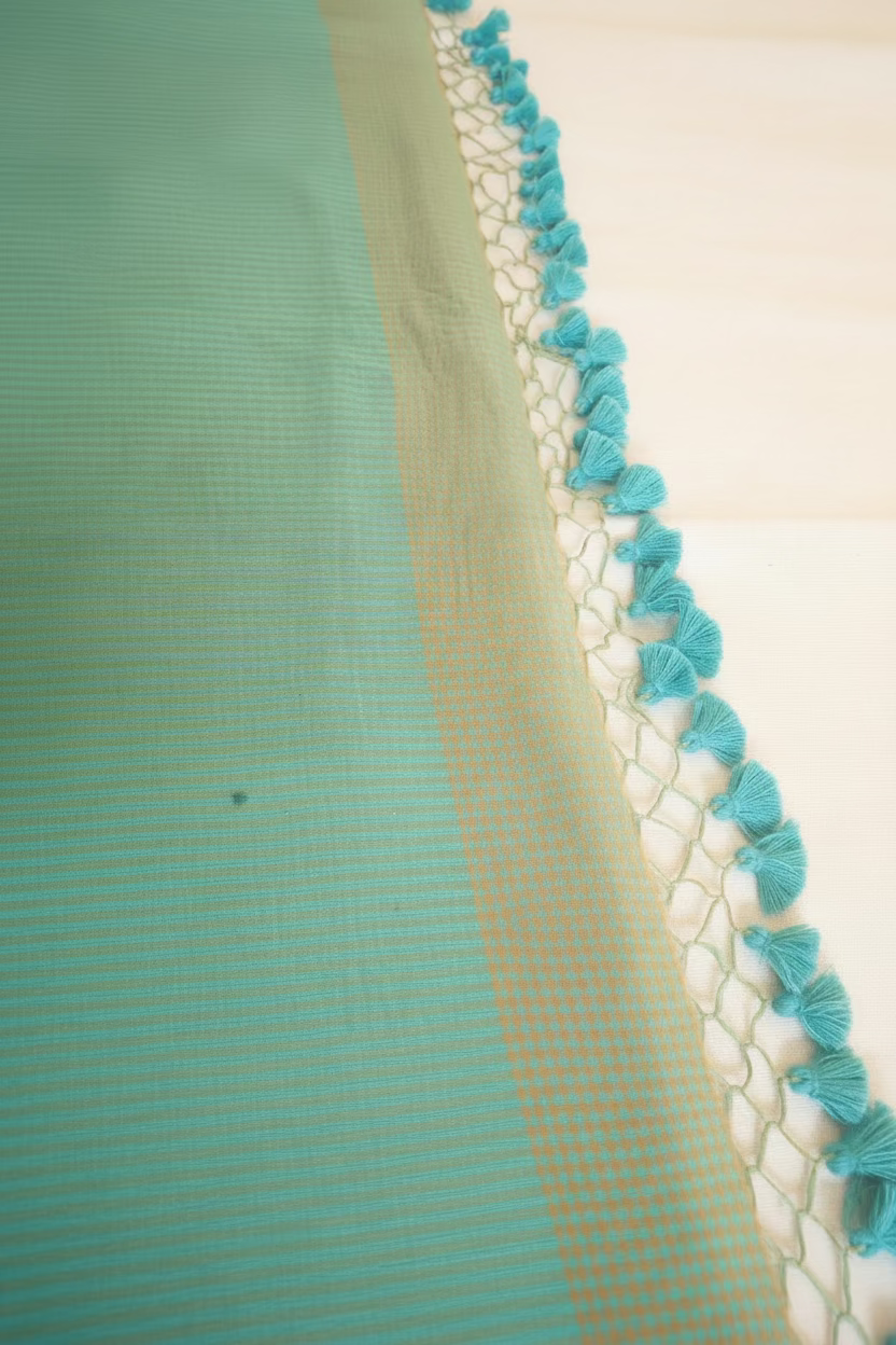 Light green checks Mul Cotton 120