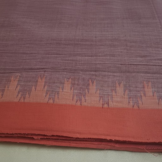 Pink with Orange border Ponduru Cotton