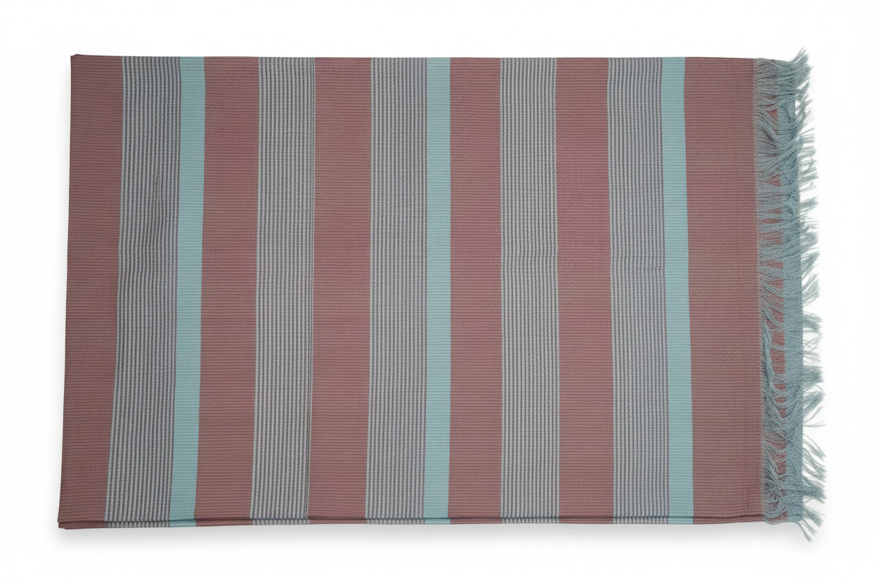 Blue red Stripes Mangalagiri Cotton