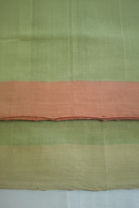 Green with contrast pallu and blouse Mangalagiri Cotton
