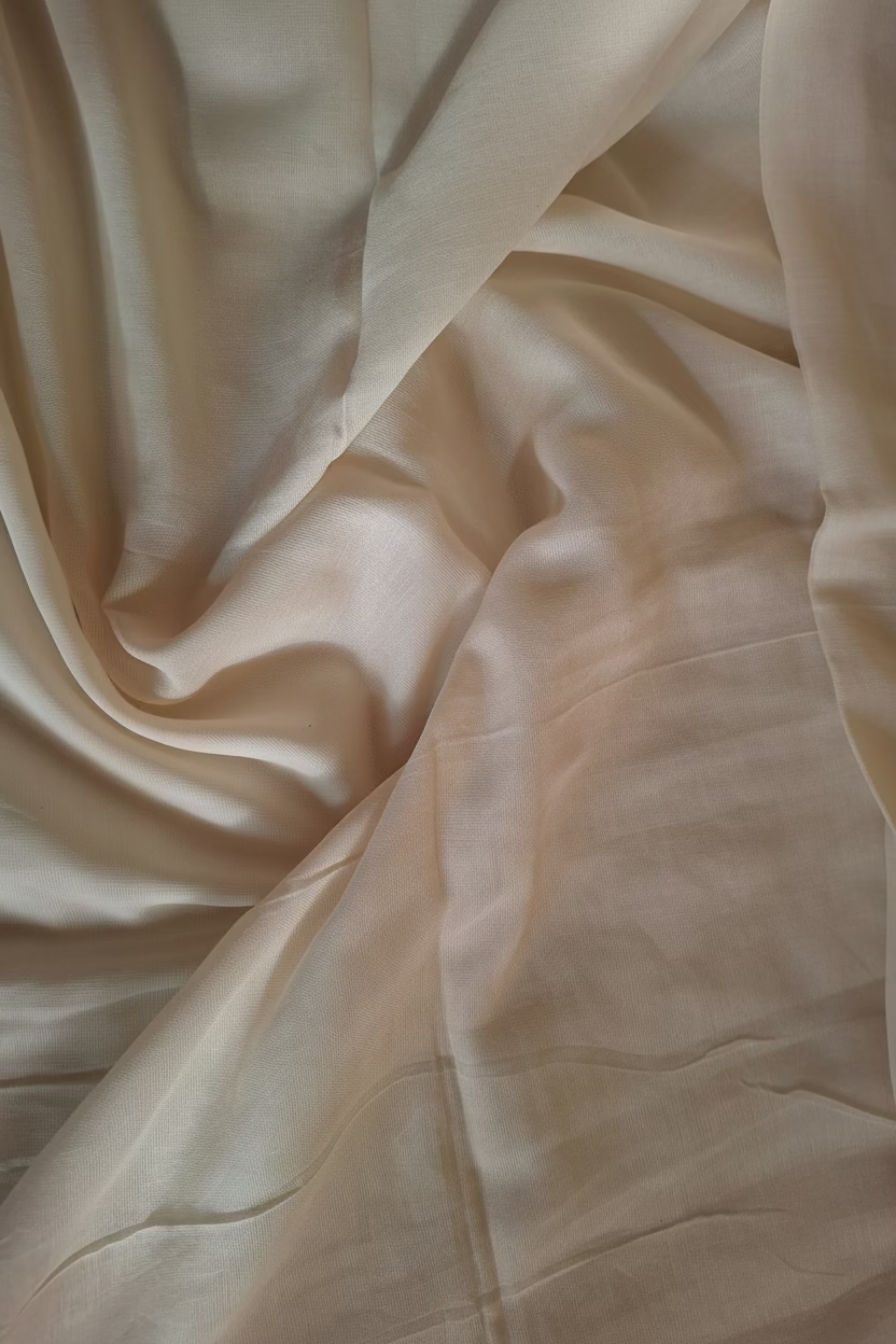 Cream with Zari border Plain Mul Cotton