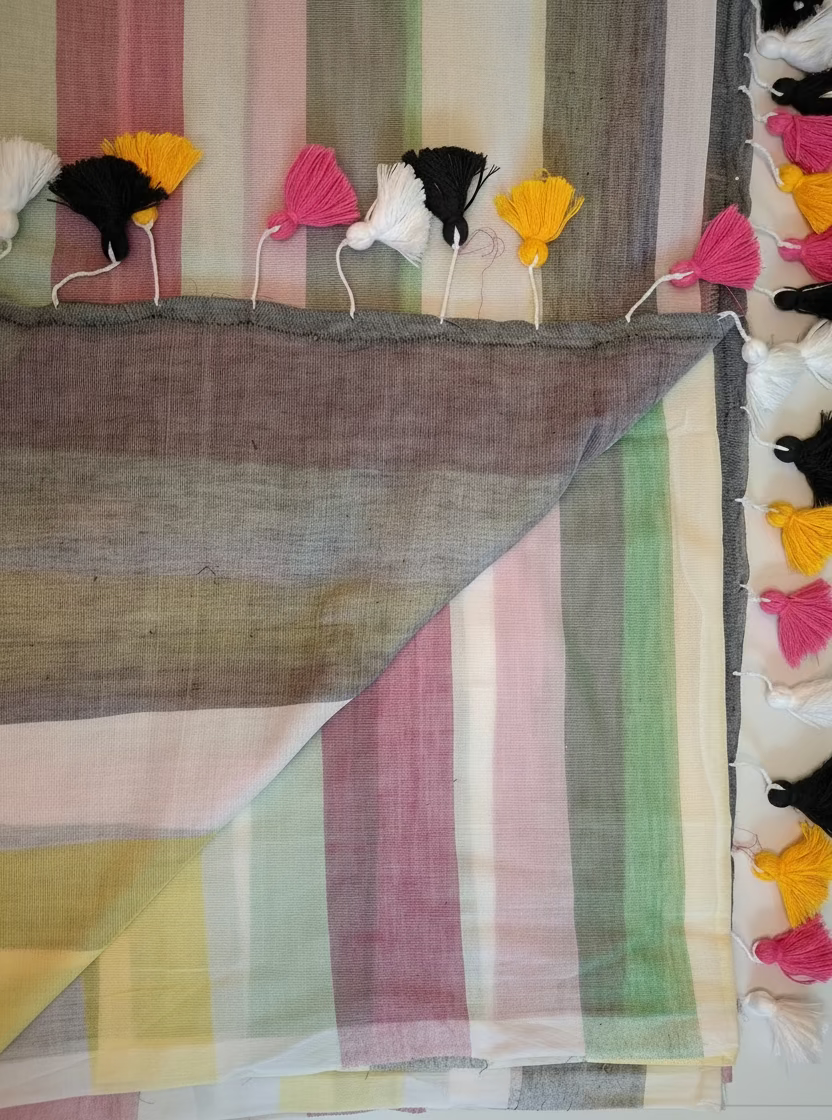 Multi color Striped Mul Cotton