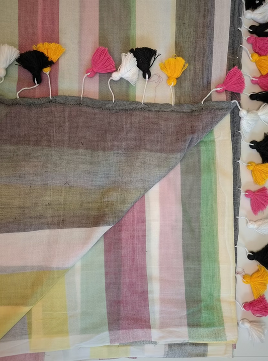 Multi color Striped Mul Cotton