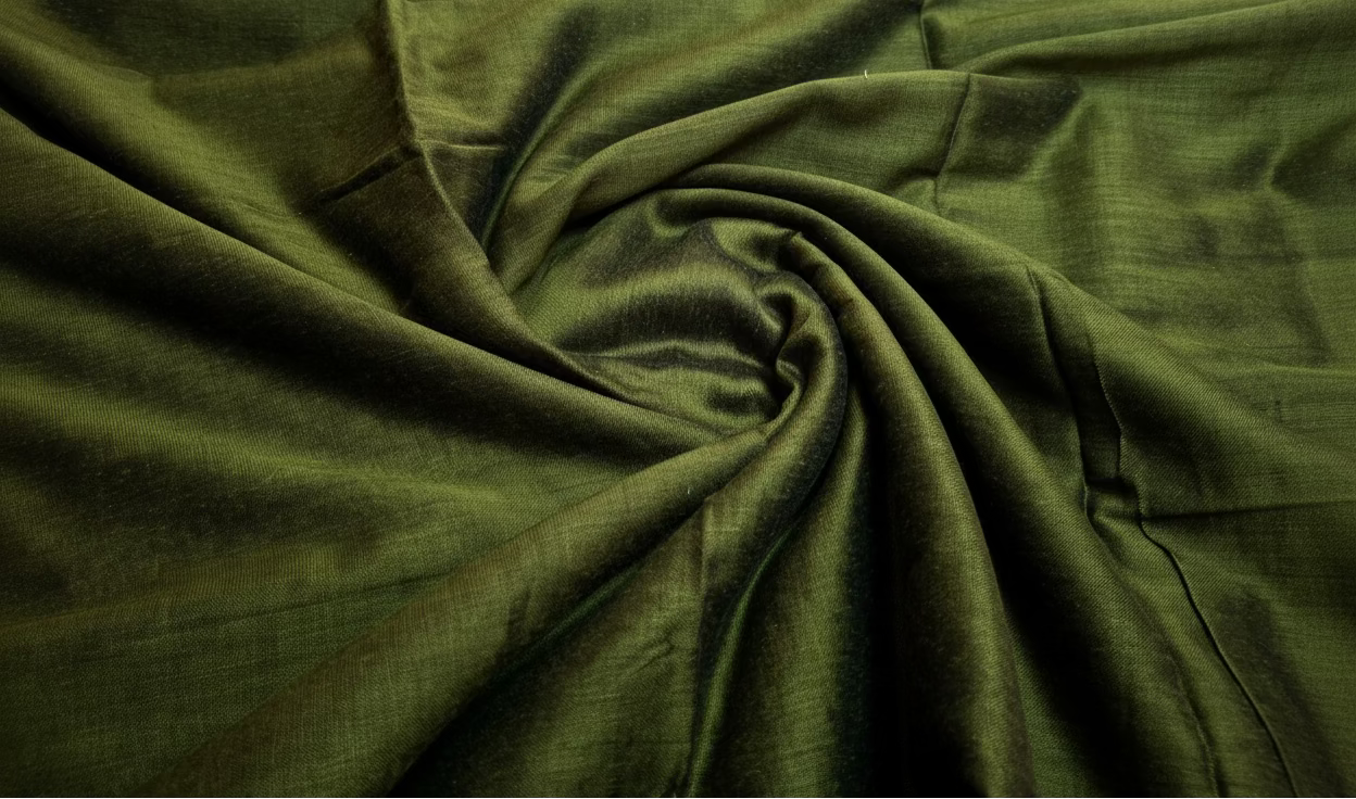 Mehendi Green with Tissue pallu Mul Cotton