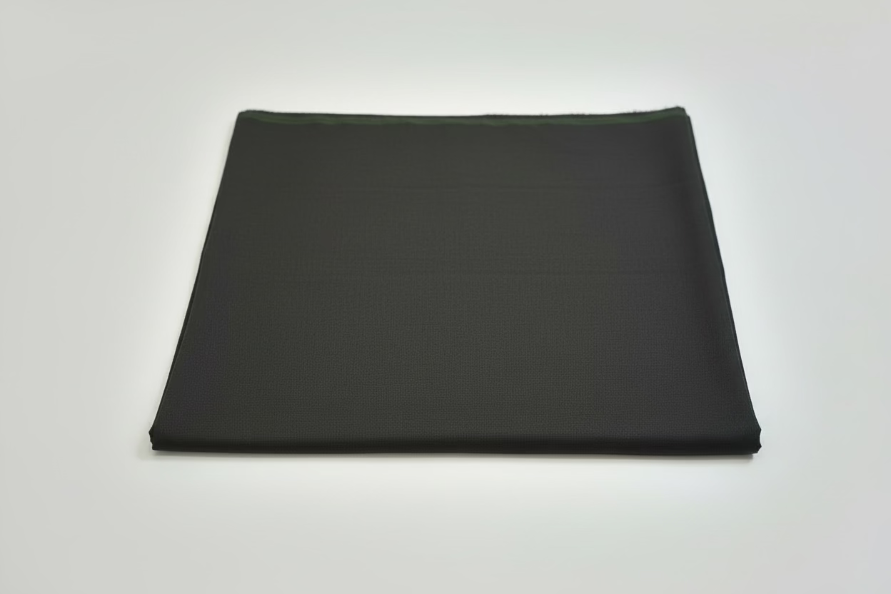 Black fabric with green stripes
