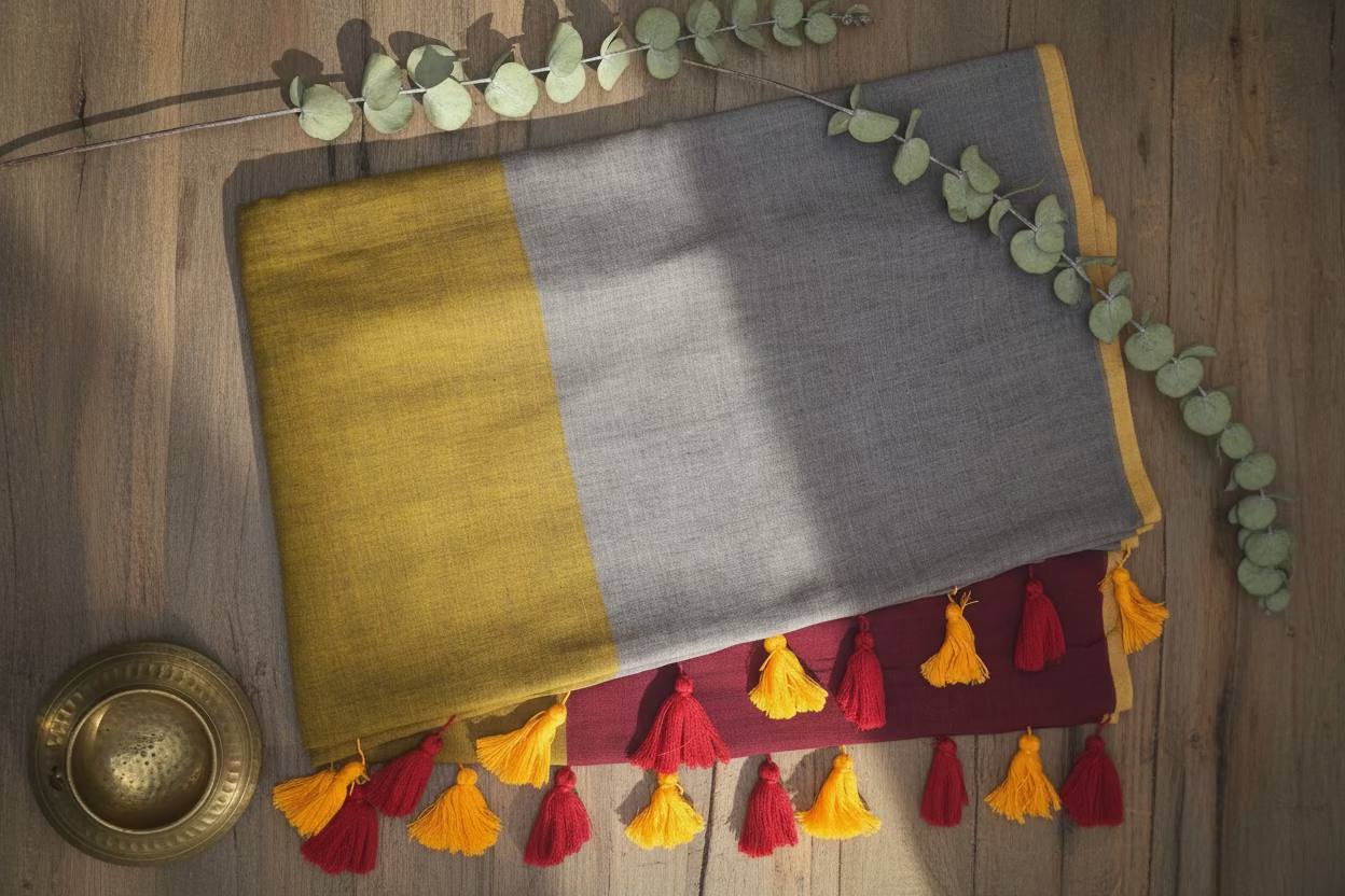 Tri color Plain Mul Cotton
