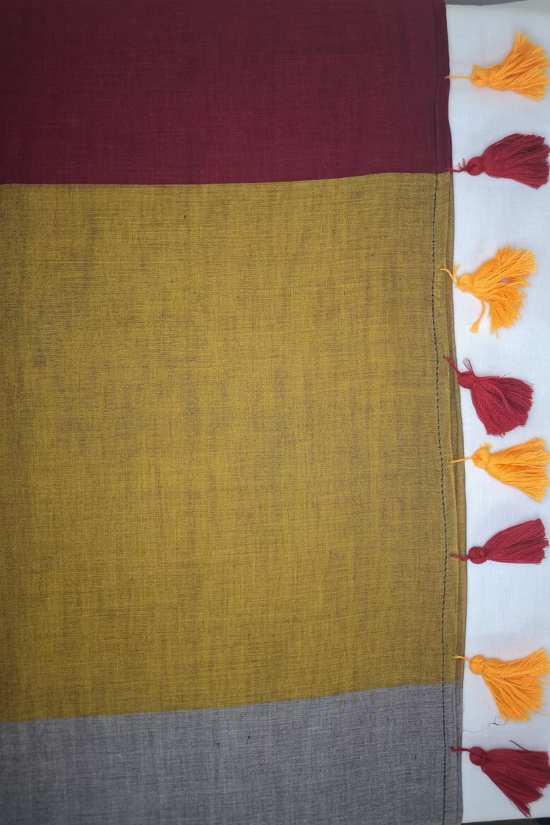 Tri color Plain Mul Cotton