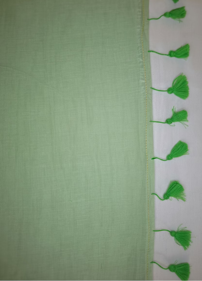 Lime Green Plain Mul Cotton