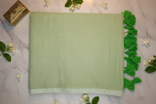 Lime Green Plain Mul Cotton