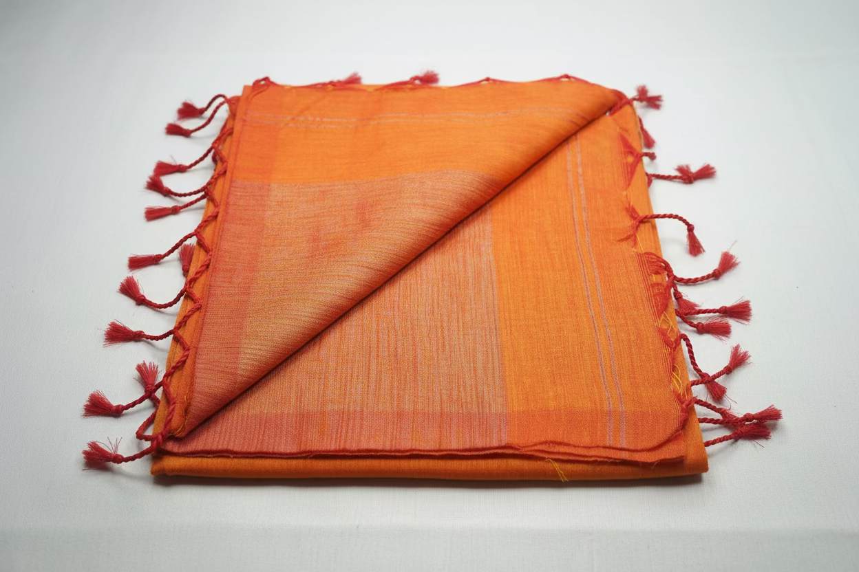 Orange Plain Mul Cotton
