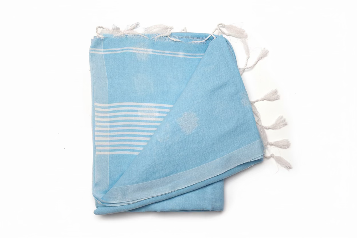 Light Blue Jamdani Mul Cotton