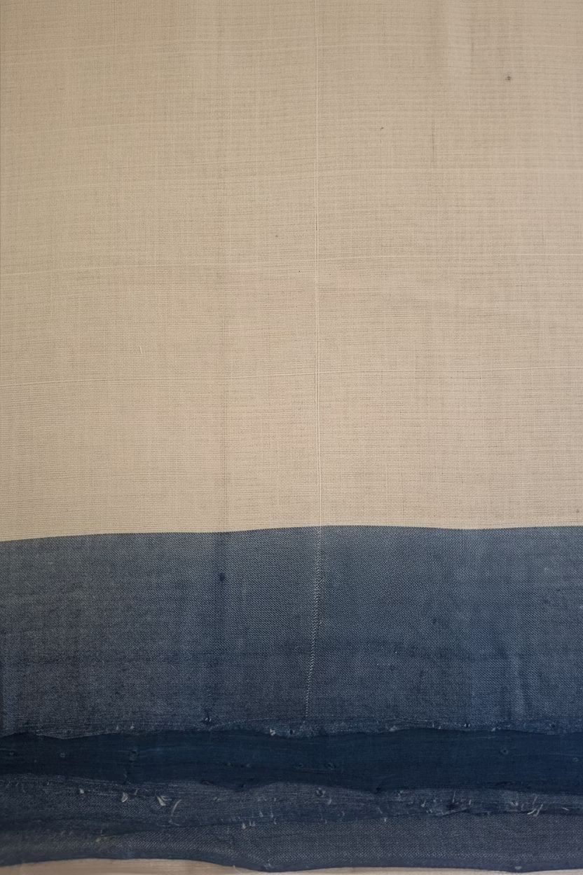 White with blue border Mangalagiri Cotton