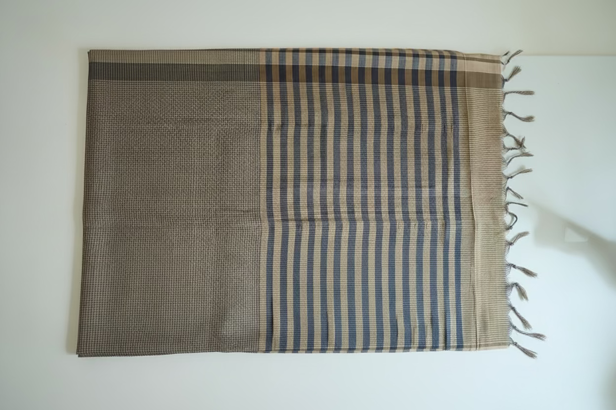 White green Stripes Mangalagiri Cotton