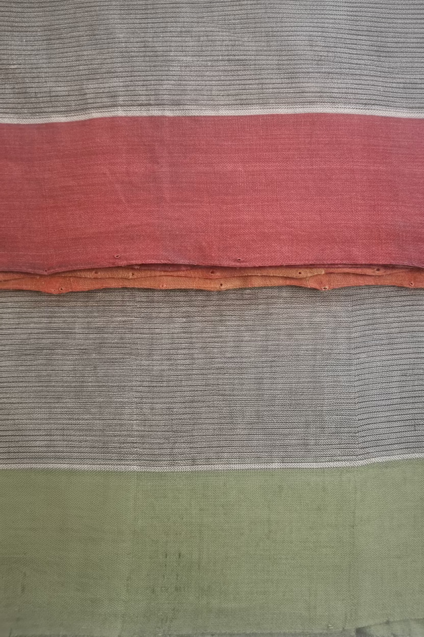 Dark grey with dual border Mangalagiri Cotton