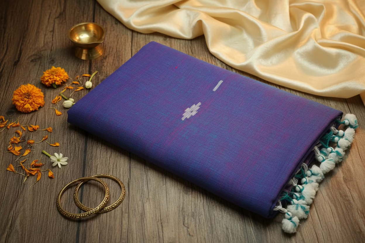 Purple Jamdani Mul Cotton 120