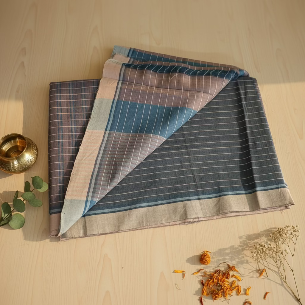 Blue Checks Mangalagiri Cotton