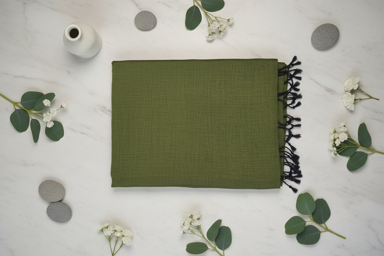 Mehendi Green with Tissue pallu Mul Cotton