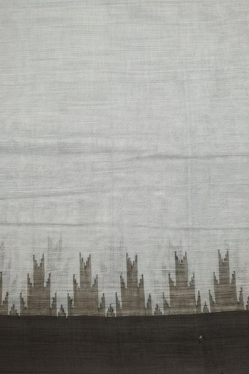 Ice blue with Black border Ponduru Cotton