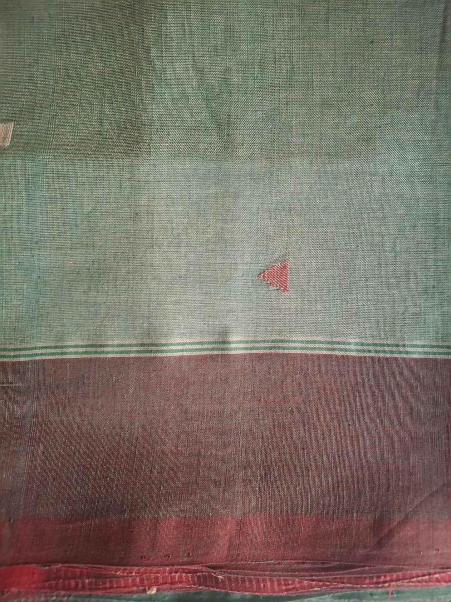 Pista Green Jamdani with dual border Ponduru Cotton