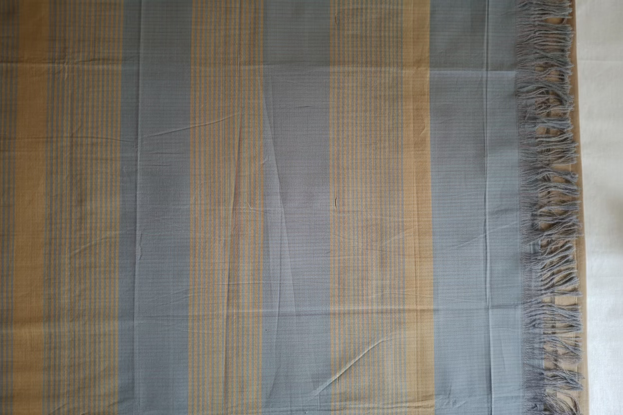 Green Orange Stripes Mangalagiri Cotton