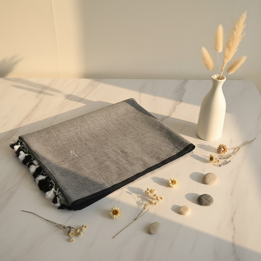Grey Jamdani Mul Cotton 100