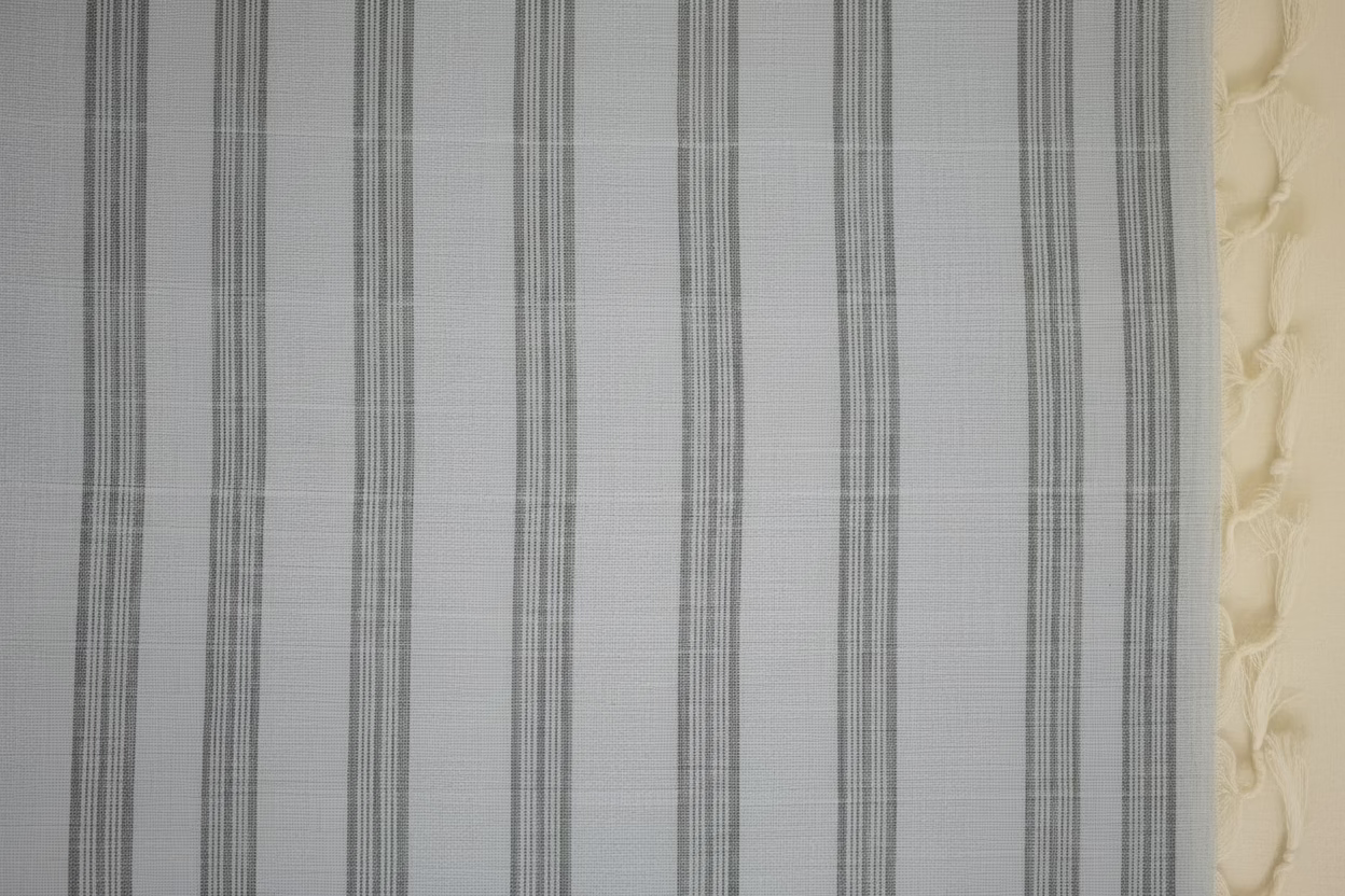 Ice blue with Black border Ponduru Cotton
