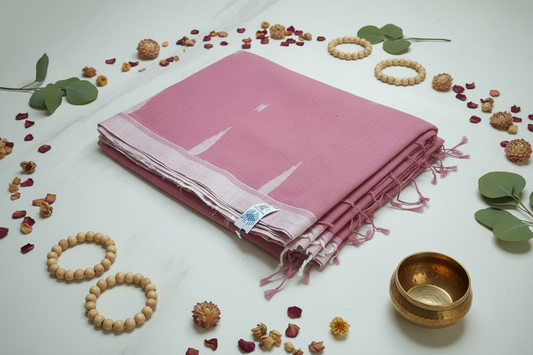 Peach Jamdani Cotton 100