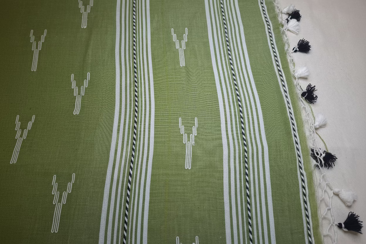 Green Jamdani Pure Cotton 100