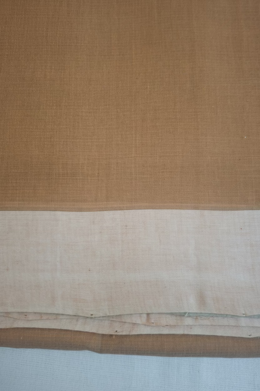 Brown with creamish pink border Mangalagiri Cotton