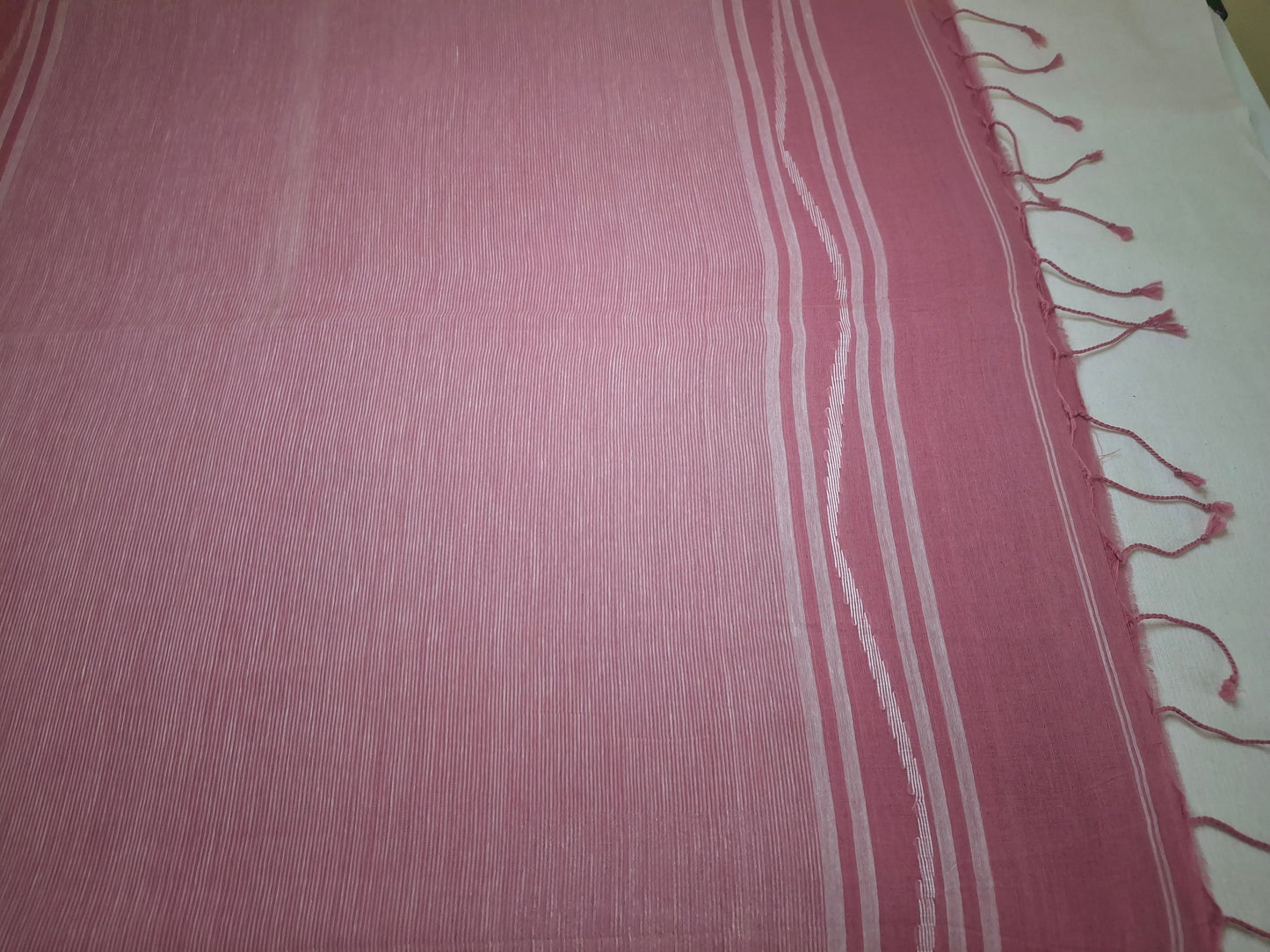 Peach Jamdani Cotton 100