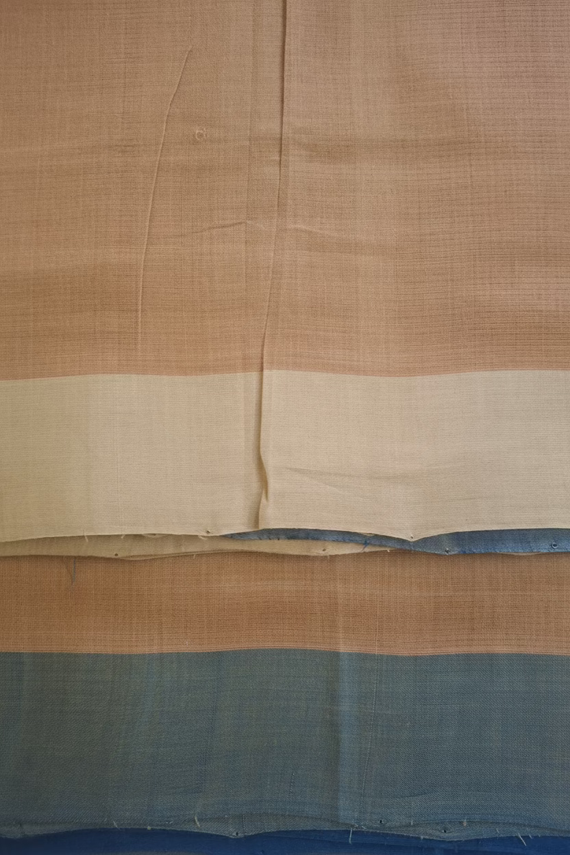 Earthy brown with dual border Mangalagiri Cotton
