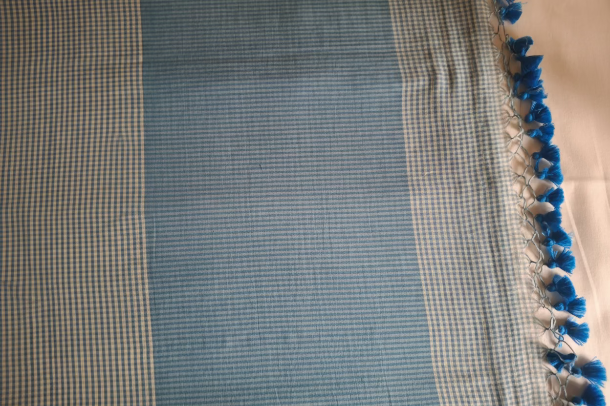 Blueish green checks Mul Cotton 120