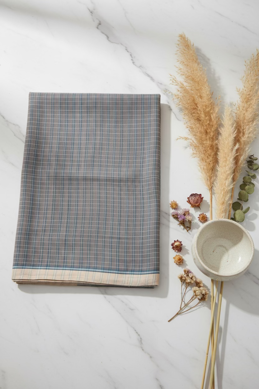 Blue Checks Mangalagiri Cotton