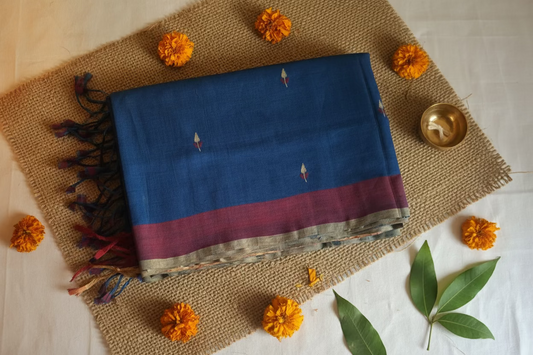 Blue Jamdani Ponduru Cotton