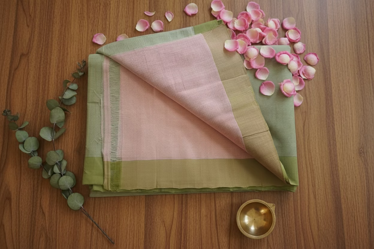 Olive Green Mangalagiri Cotton
