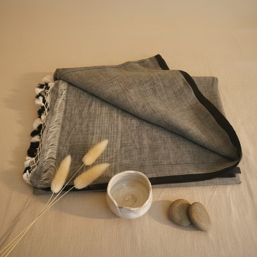 Grey Jamdani Mul Cotton 100