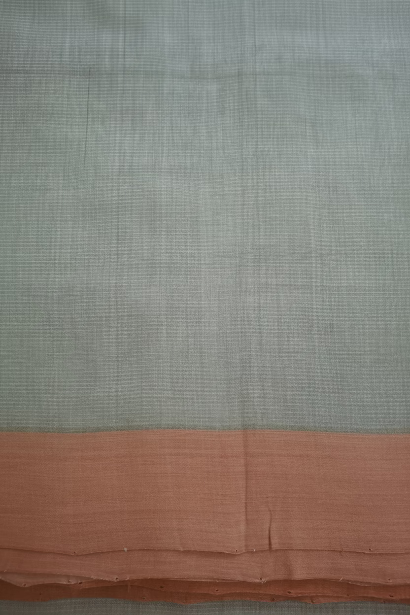 Silver with Saffron border Mangalagiri Cotton
