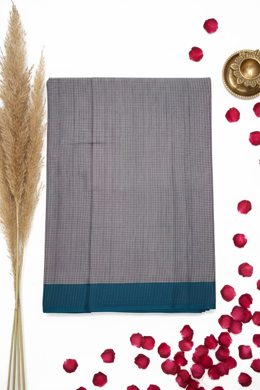 Pink Indigo Checks Mangalagiri Cotton