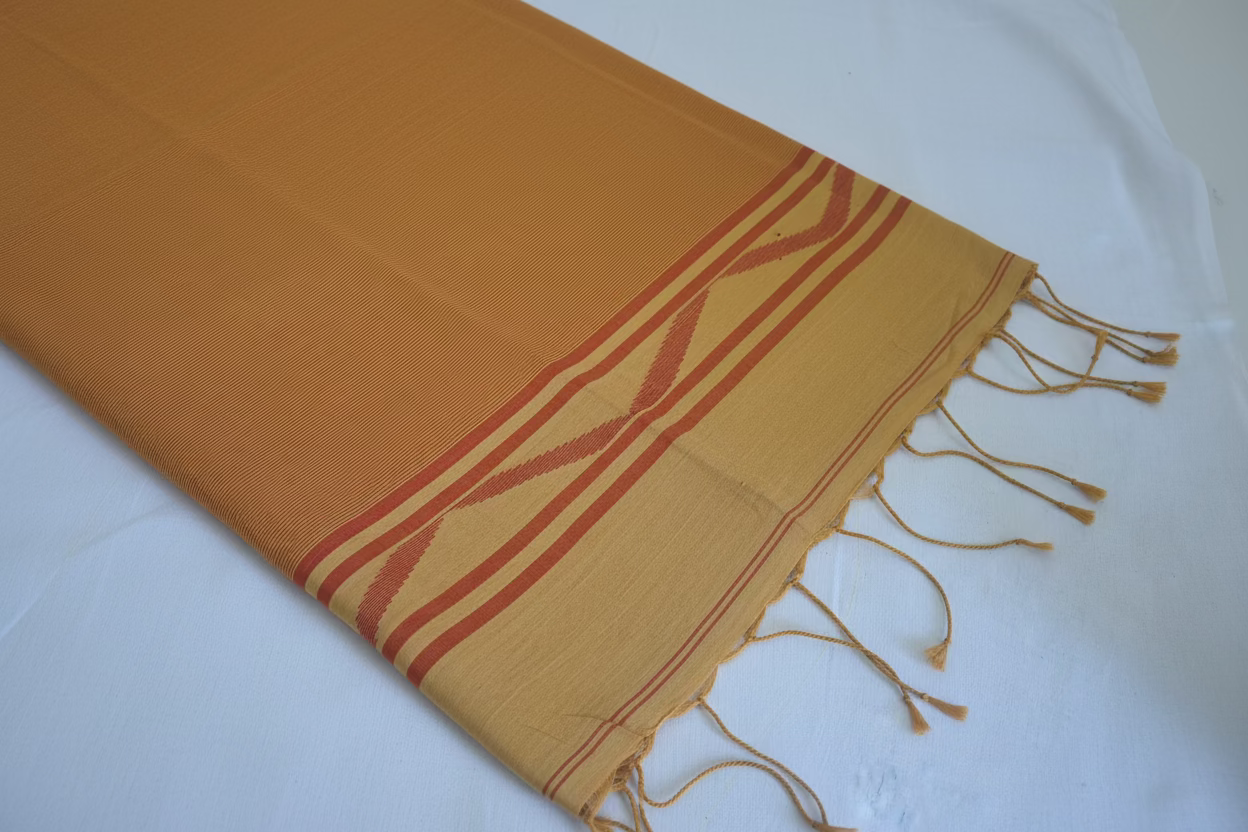 Yellow red Jamdani Cotton 100