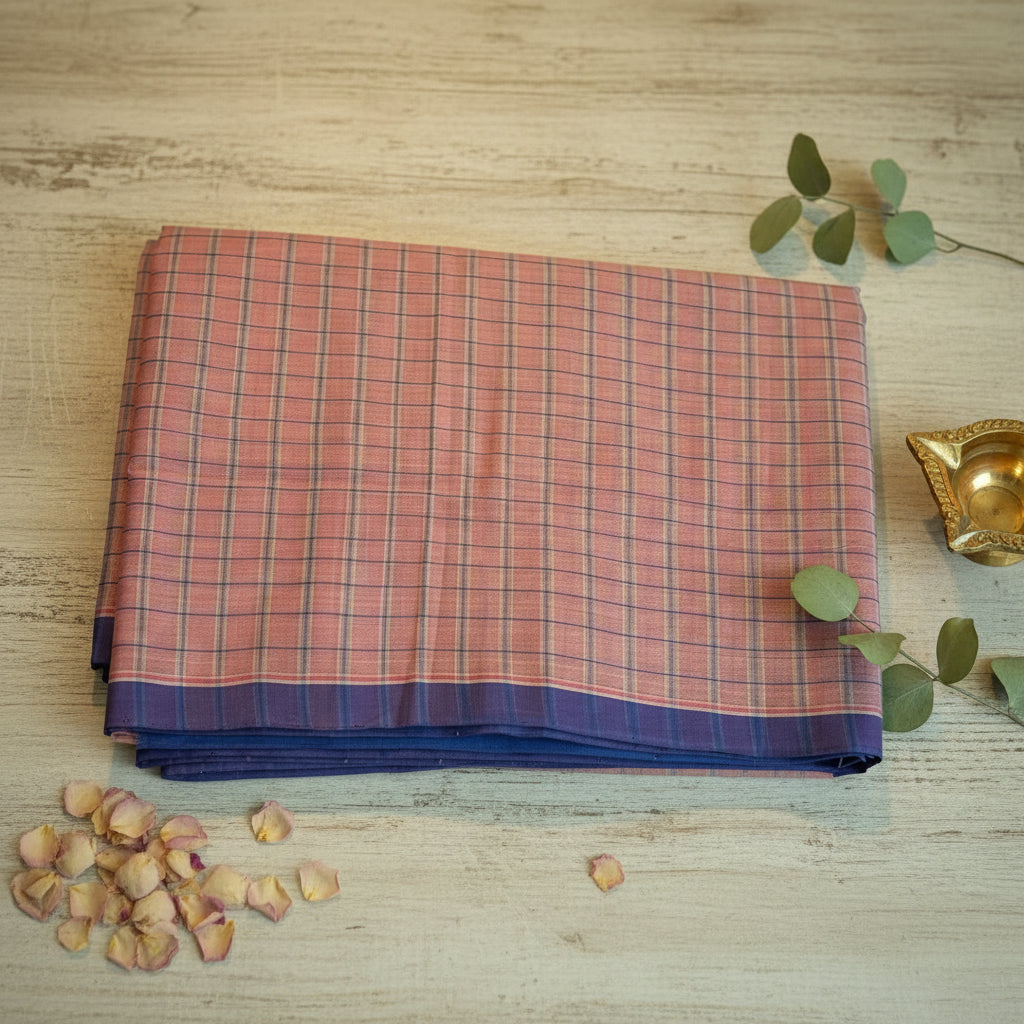 Pink Checks Mangalagiri Cotton