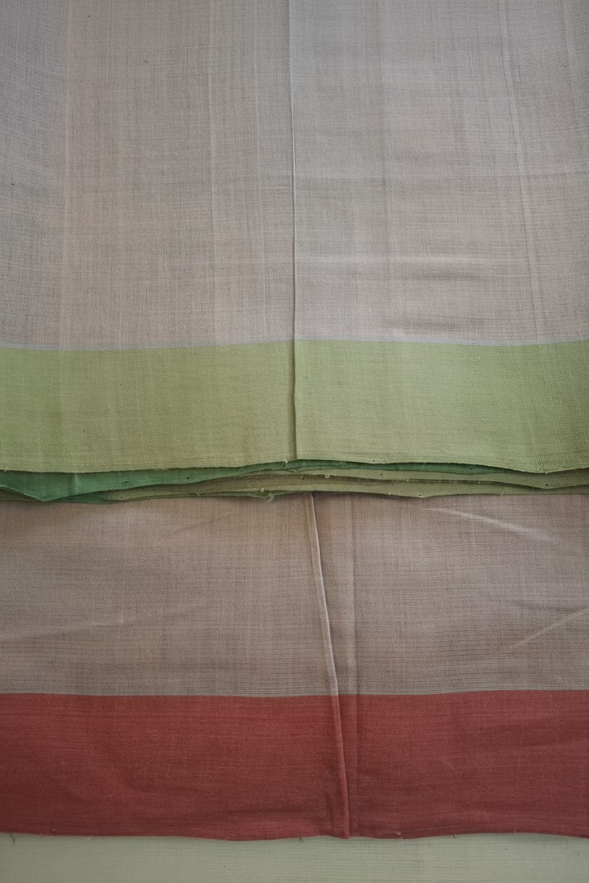 Dusty Taupe with dual border Mangalagiri Cotton