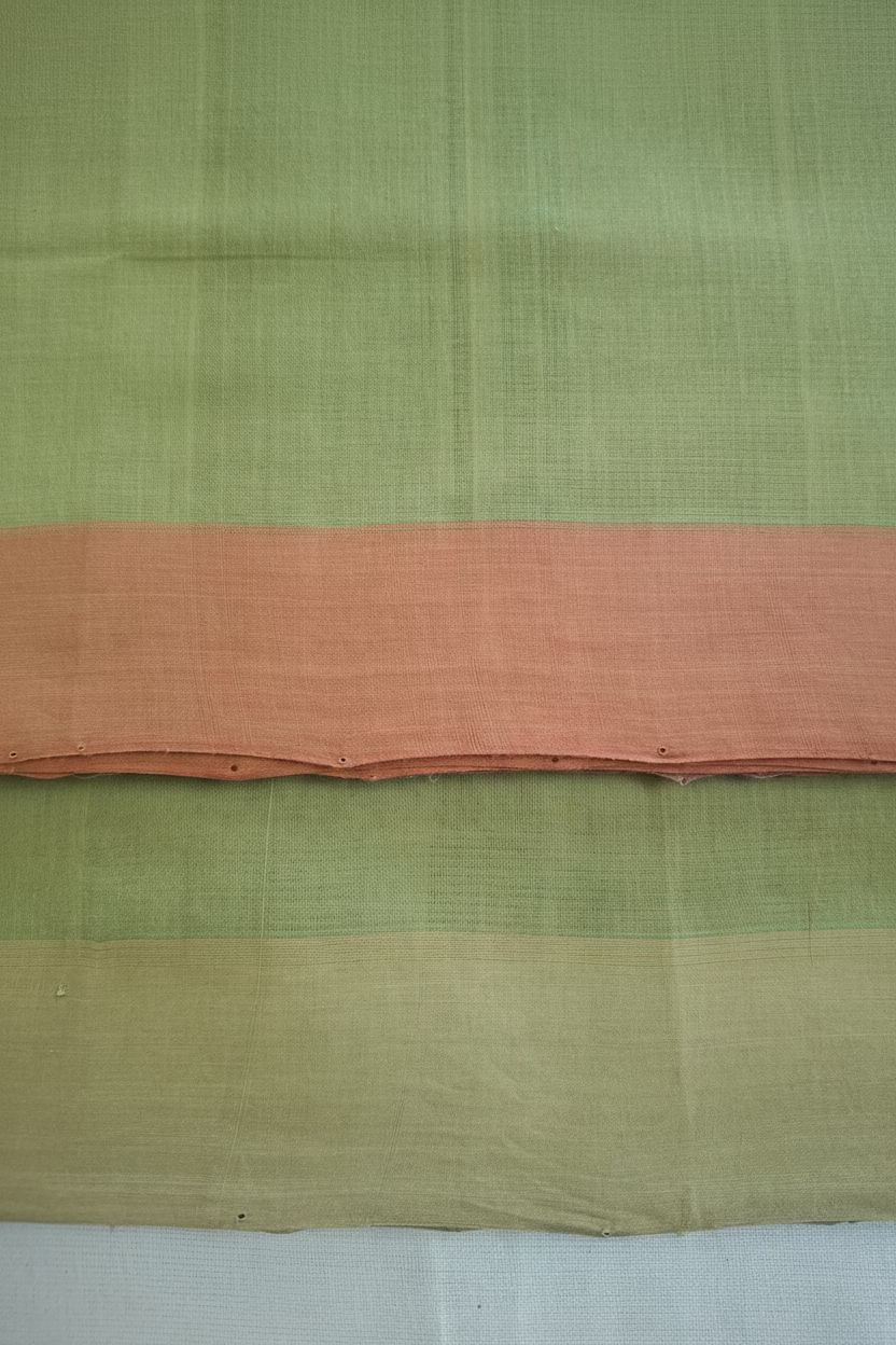 Green with contrast pallu and blouse Mangalagiri Cotton