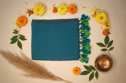 Peacock Blue Plain Mul Cotton