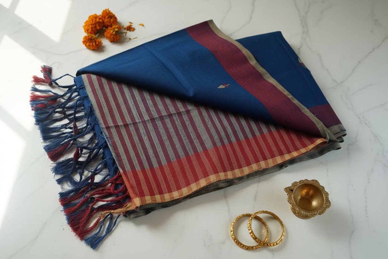 Blue Jamdani Ponduru Cotton
