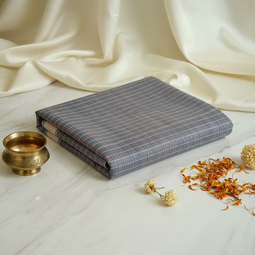 Blue Checks Mangalagiri Cotton